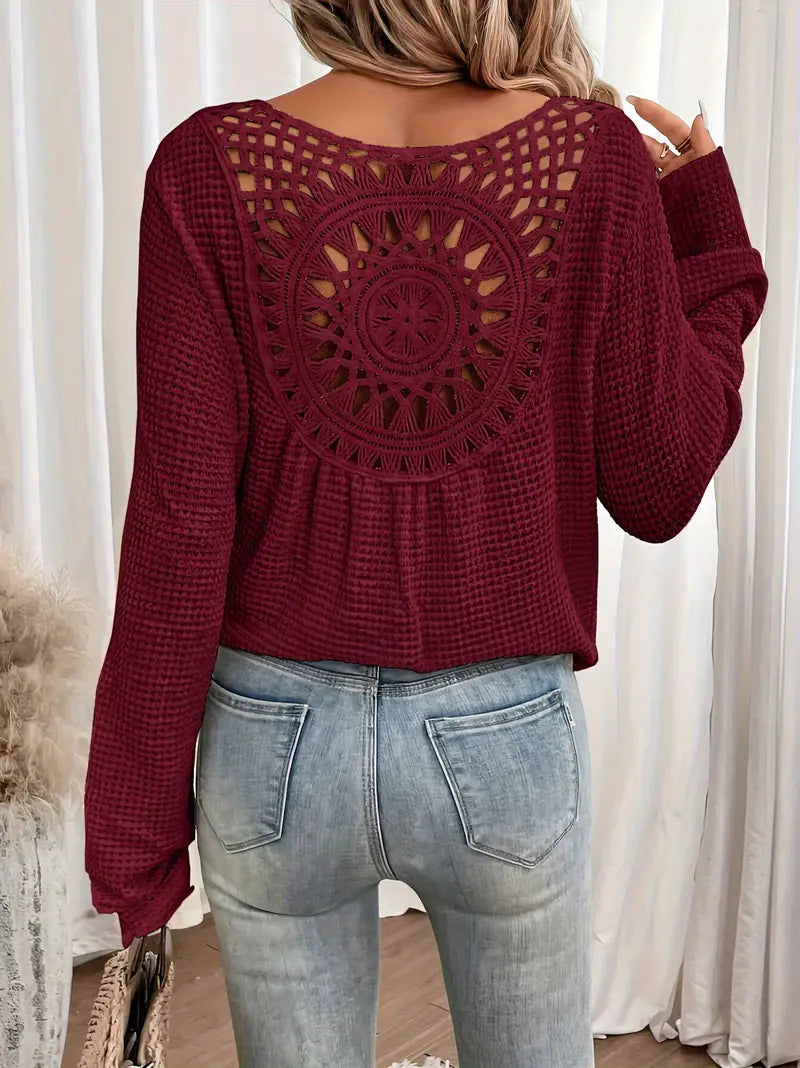 Belen - Elegant Ibiza style blouse with V-neck