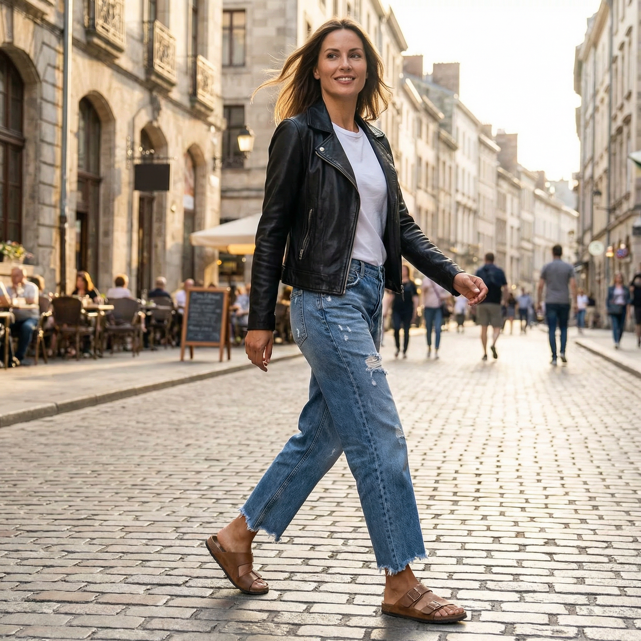 Cazira - Women's Jeans Straight Cropped Modern Comfort Denim