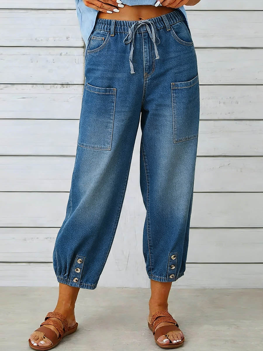 Elythia - Women's High-Waisted Wide-Leg Jeans Everyday Comfort Denimstyle