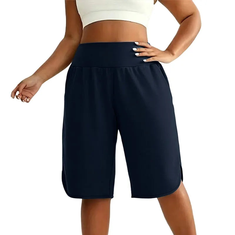Graciela - Short femme large taille haute longueur genou
