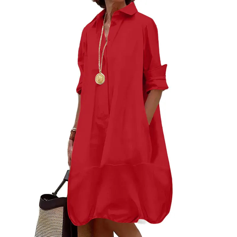 Mazarine - Robe femme boutonnée coupe ample