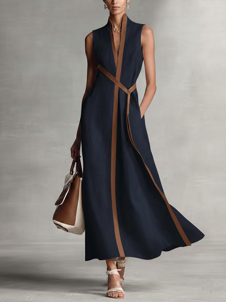 Azyra - Women's Flowy Sleeveless Elegant Cut Wrap Dress