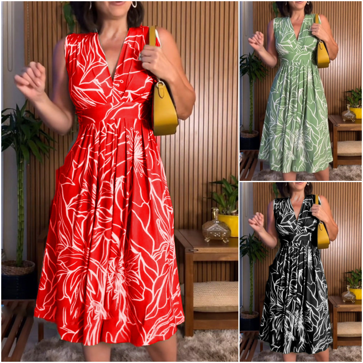Cerina - Plus Size Sleeveless Dress with Waist