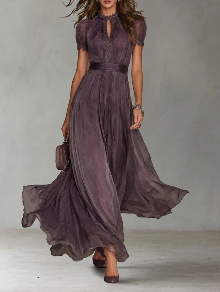 Lunvra - Elegant Flowy Retro Long Dress for Women for Evenings