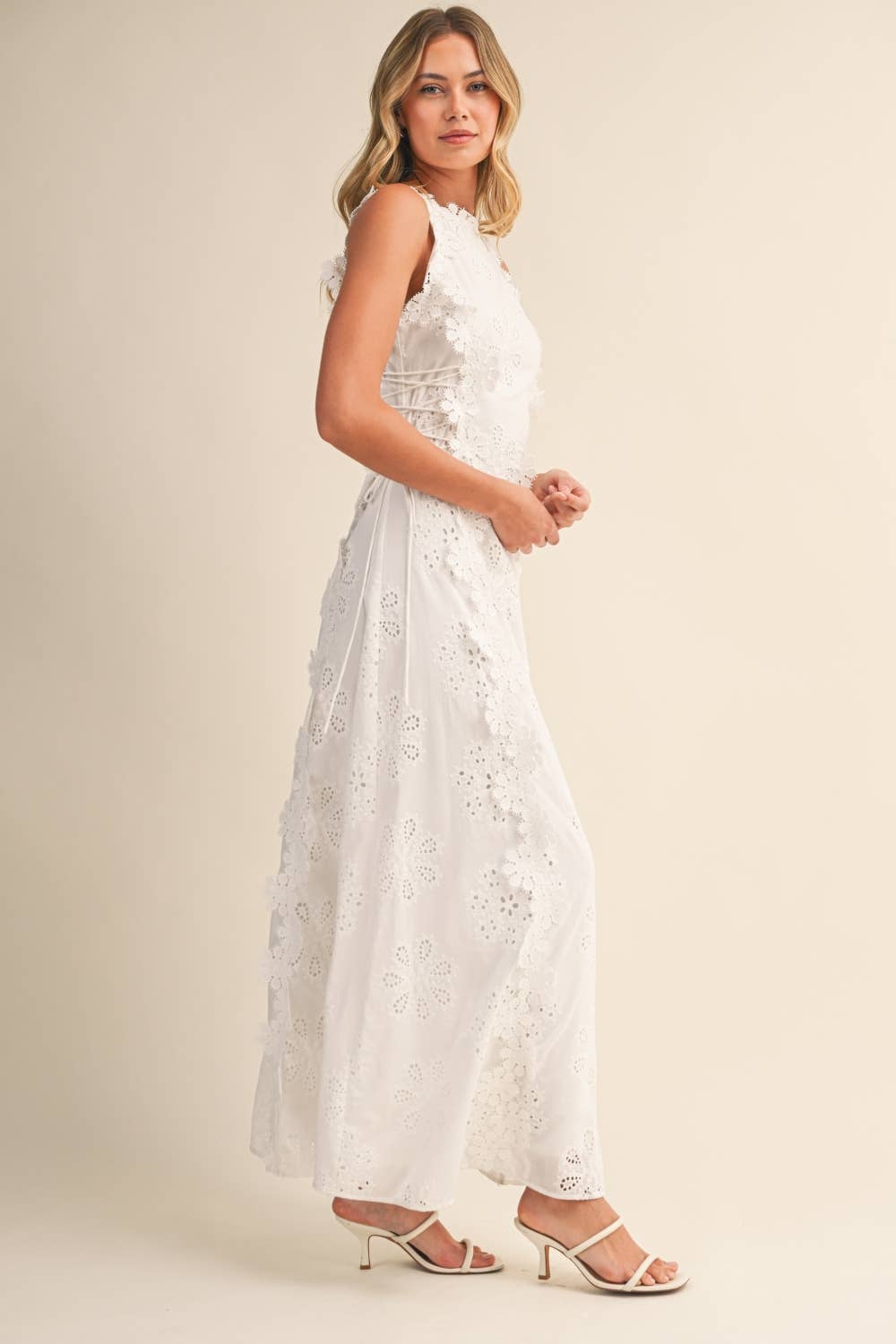 Orylisse - Women's Embroidered Maxi Dress with Elegant Floral Lace