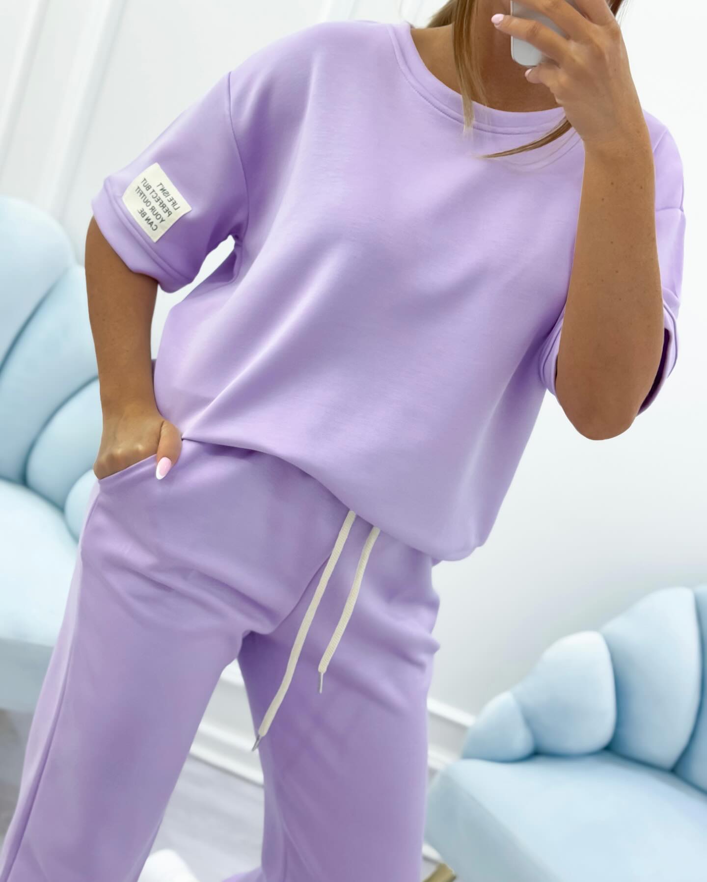 Lola - Women's casual set with plain top and pants