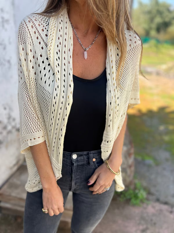 Alithia - Hollow out half-sleeve cardigan