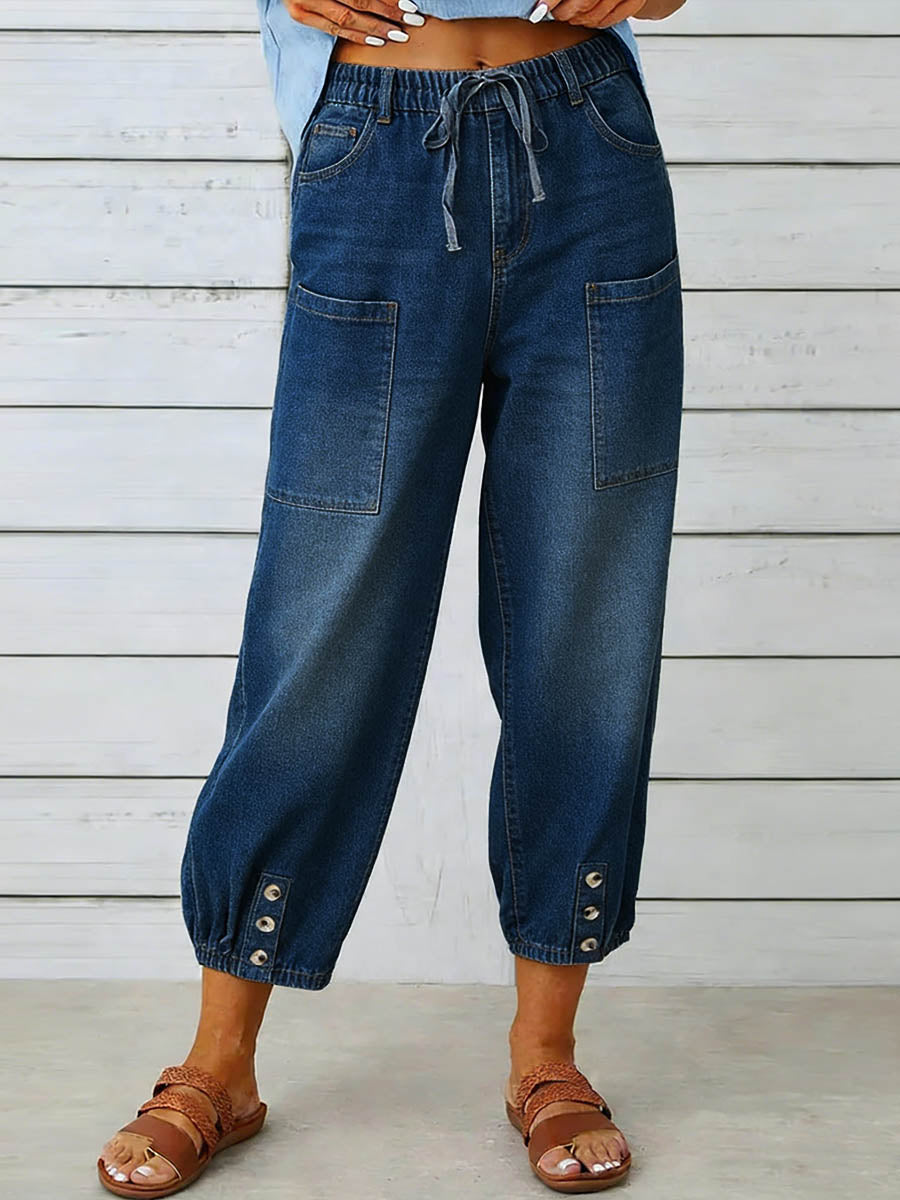 Elythia - Women's High-Waisted Wide-Leg Jeans Everyday Comfort Denimstyle