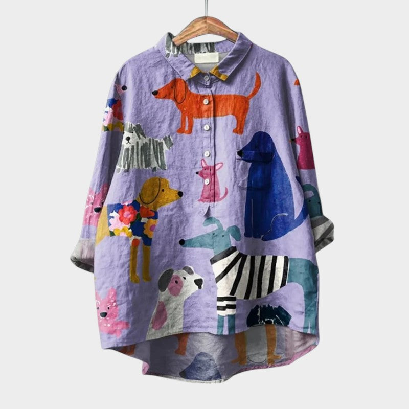 Lucy - Dog Pattern Blouse