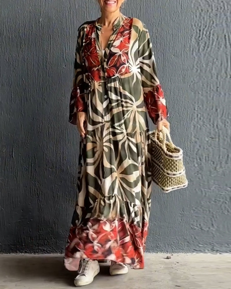 Anika - Casual Printed Holiday Dress