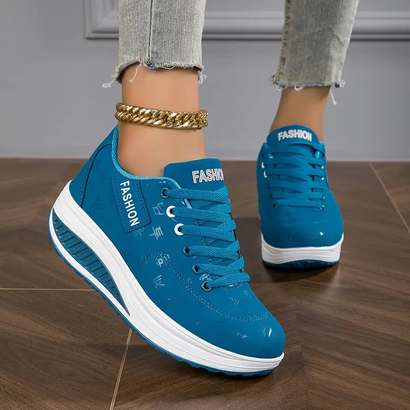 Brelina - Women's Platform Lace-Up Trainers, Synthetic Leather, Everyday Comfort
