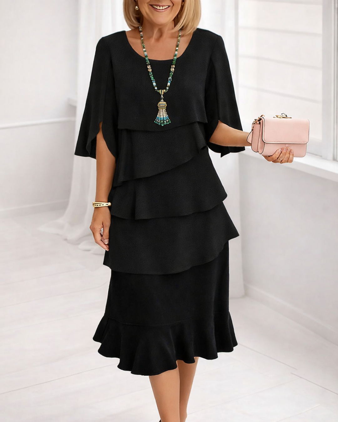 Orivella - Elegant Ruffled Dress for Women