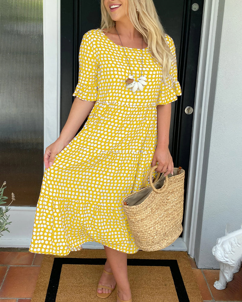 Thalassa - midi with round neck in polka dot print