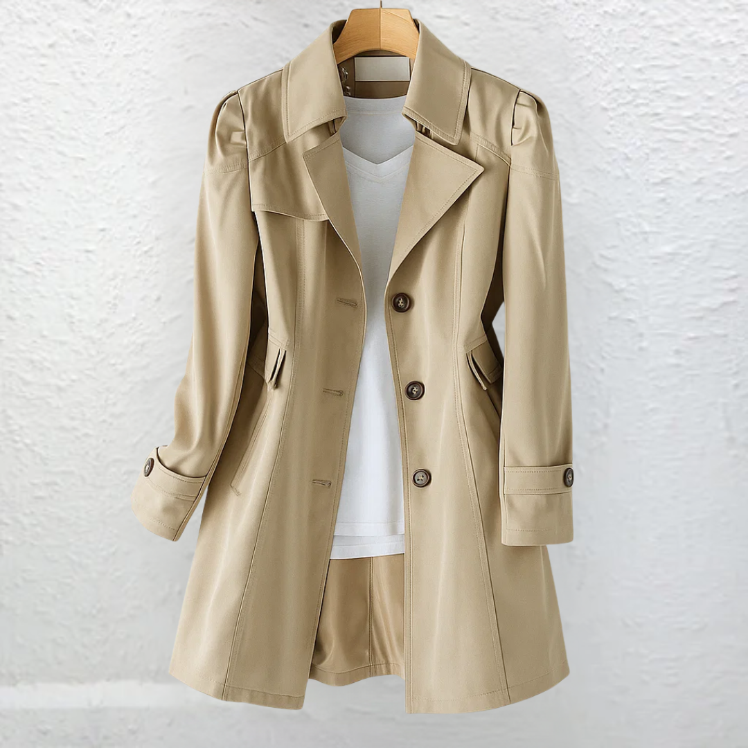 Glyorae - Women's Elegant Slim-Fit Trench Coat Classic Timeless Style