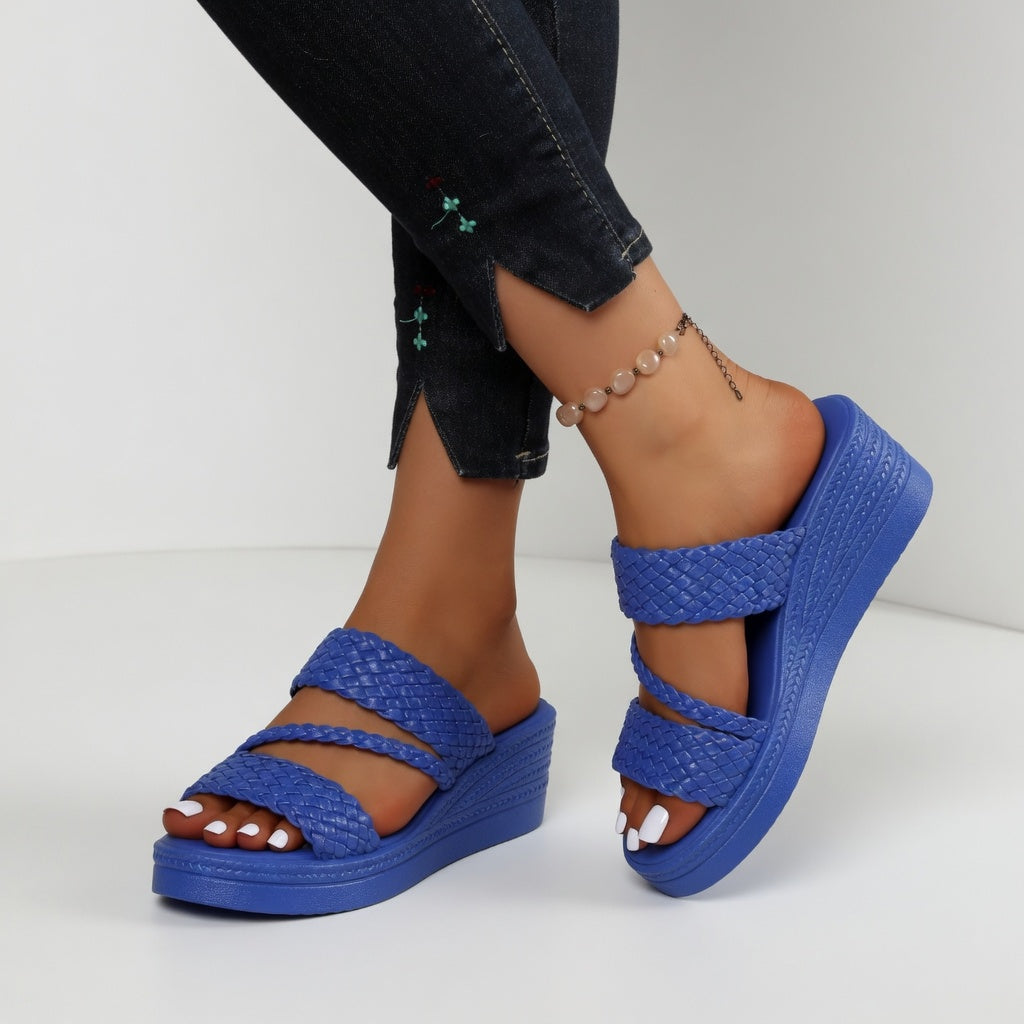 Hysoria - Women's Braided Cross-Strap Wedge Sandals