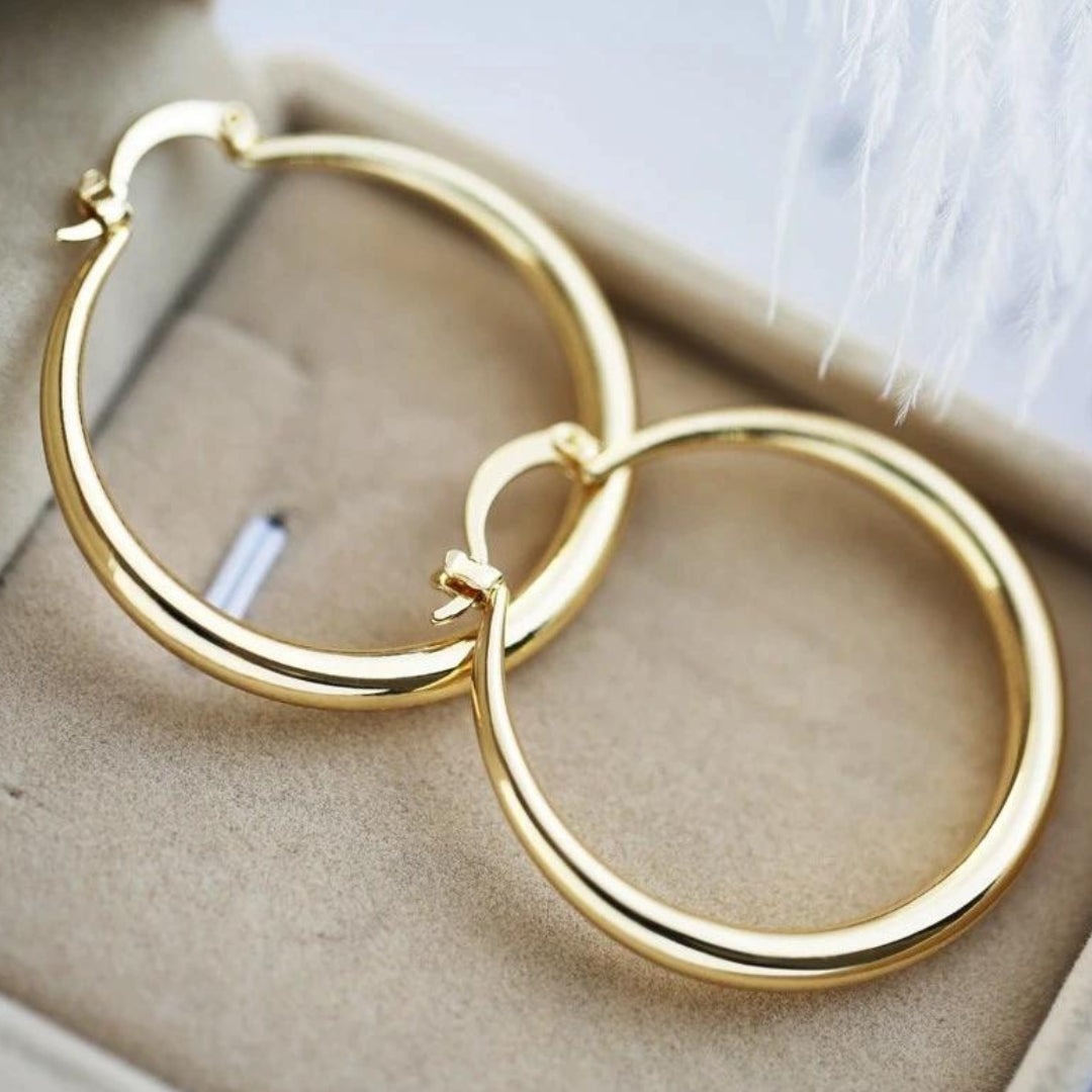 Large Gold Hoop Earrings 