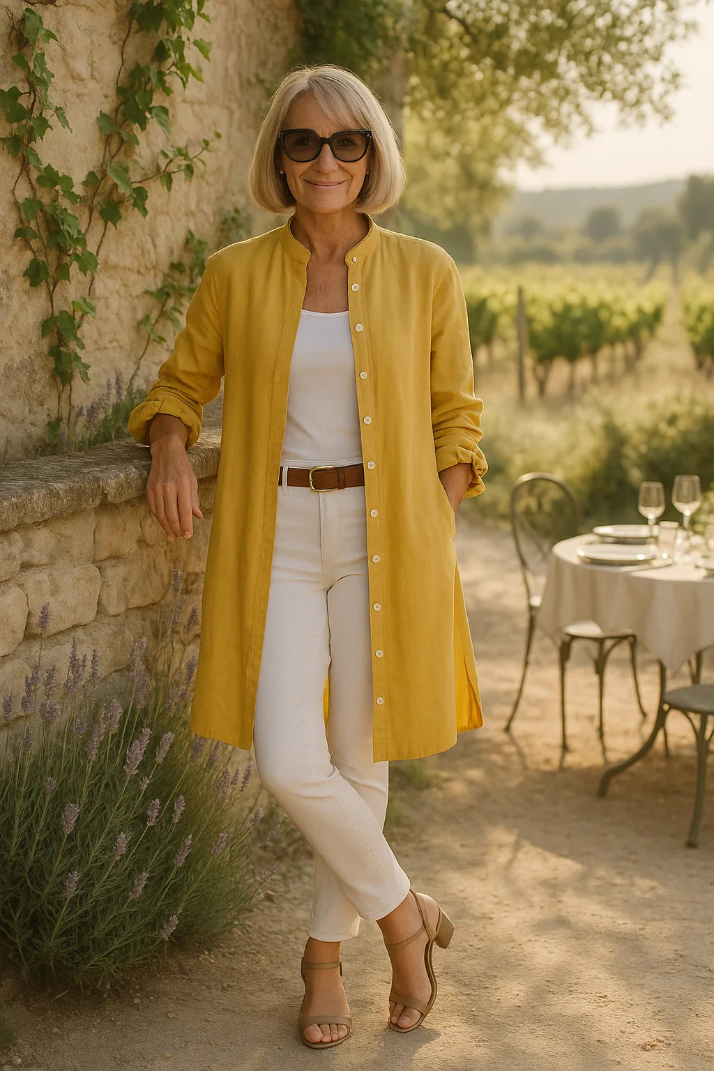 Elisca - Flared Cotton Shirt Jacket