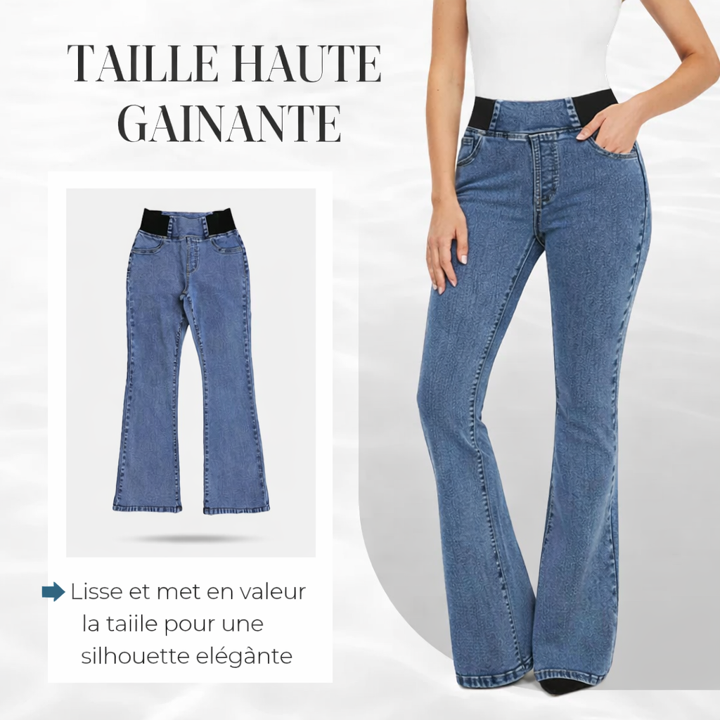Rovindra - Women's High-Waisted Stretch Flared Jeans