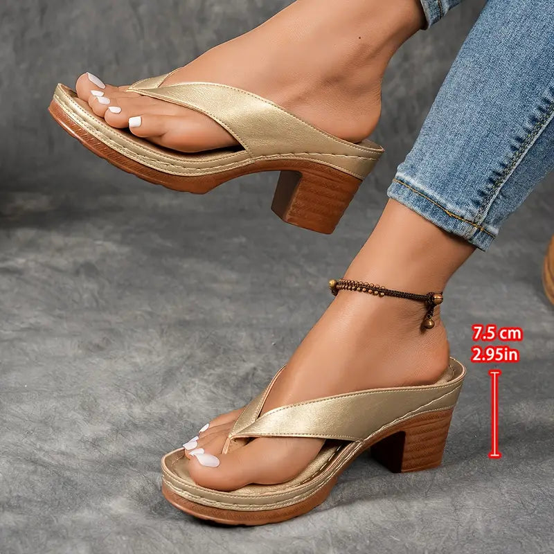 Fynavelle - Women's comfortable heel sandals with a stylish ergonomic sole