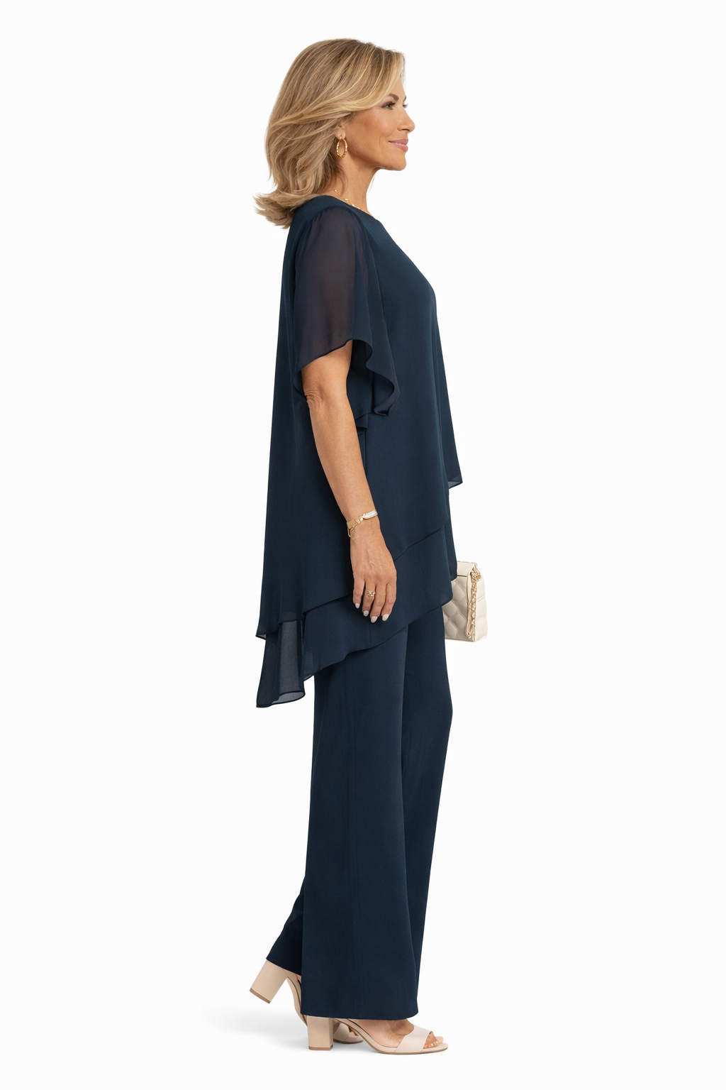 Avelonix - Elegant Two-Piece Flowy Wide-Leg Pant Set for Evening