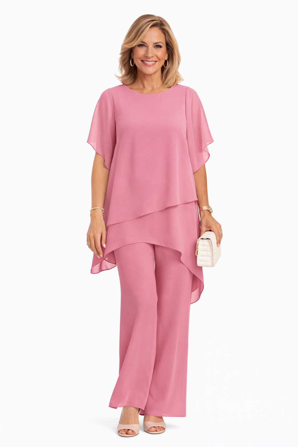 Avelonix - Elegant Two-Piece Flowy Wide-Leg Pant Set for Evening