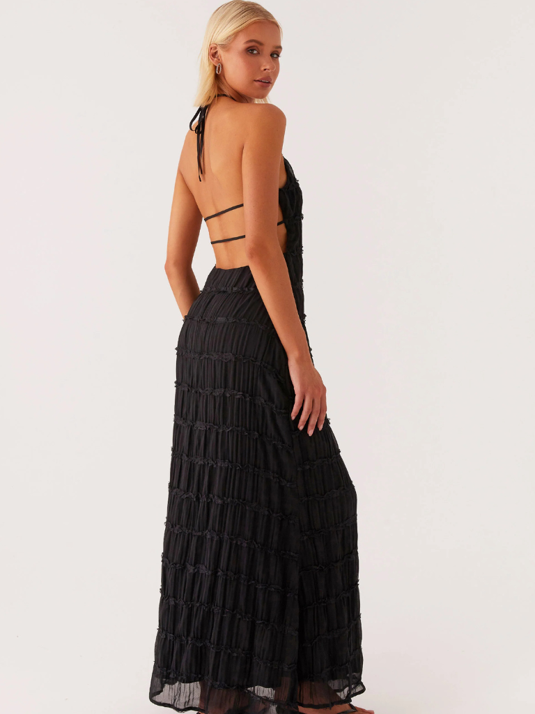 Olga - Long Halter Neck Dress 