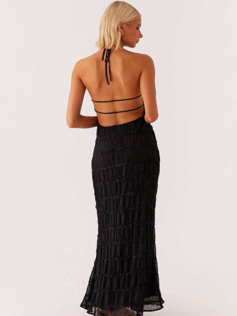Olga - Long Halter Neck Dress 