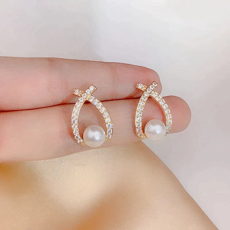 Pearl and Sequin Earrings 