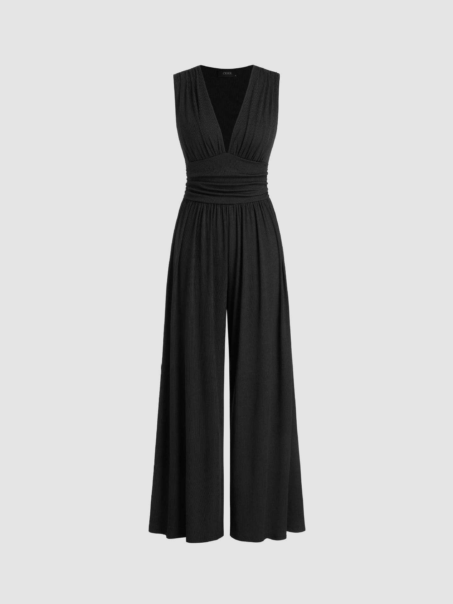 Aurevina - Women's Sleeveless V-Neck Wide-Leg Jumpsuit