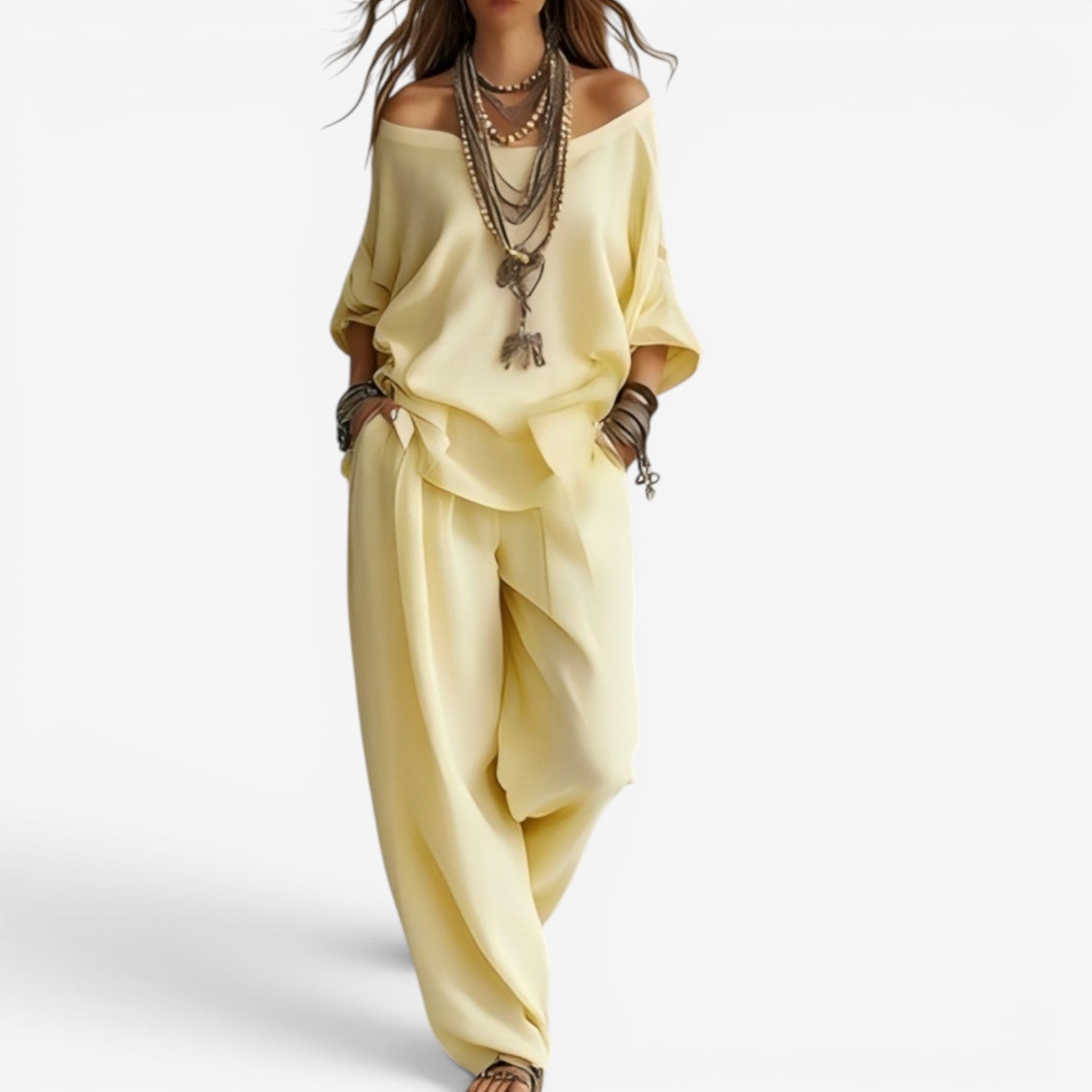 Ozelith - Women's fluid bohemian chic casual style set