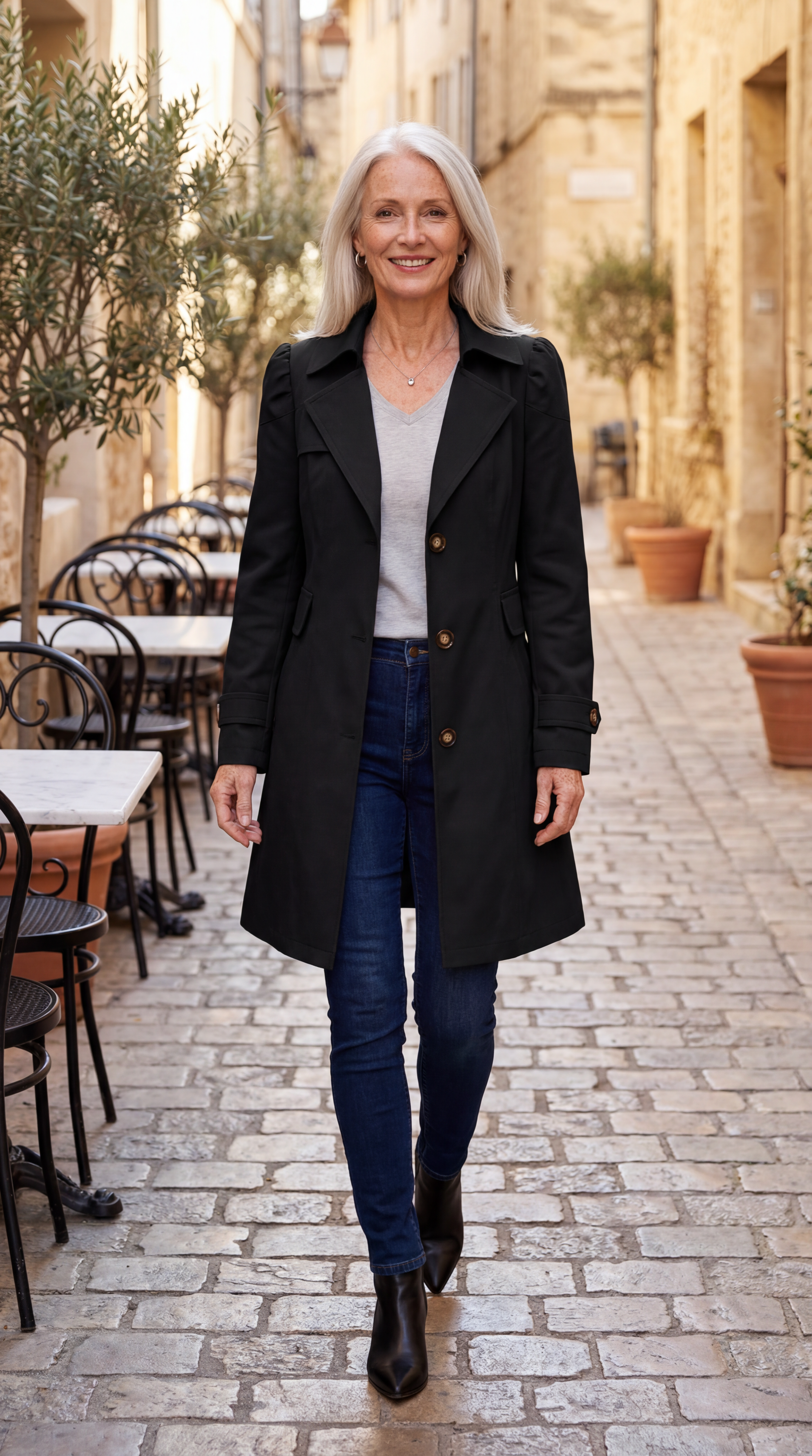 Glyorae - Women's Elegant Slim-Fit Trench Coat Classic Timeless Style