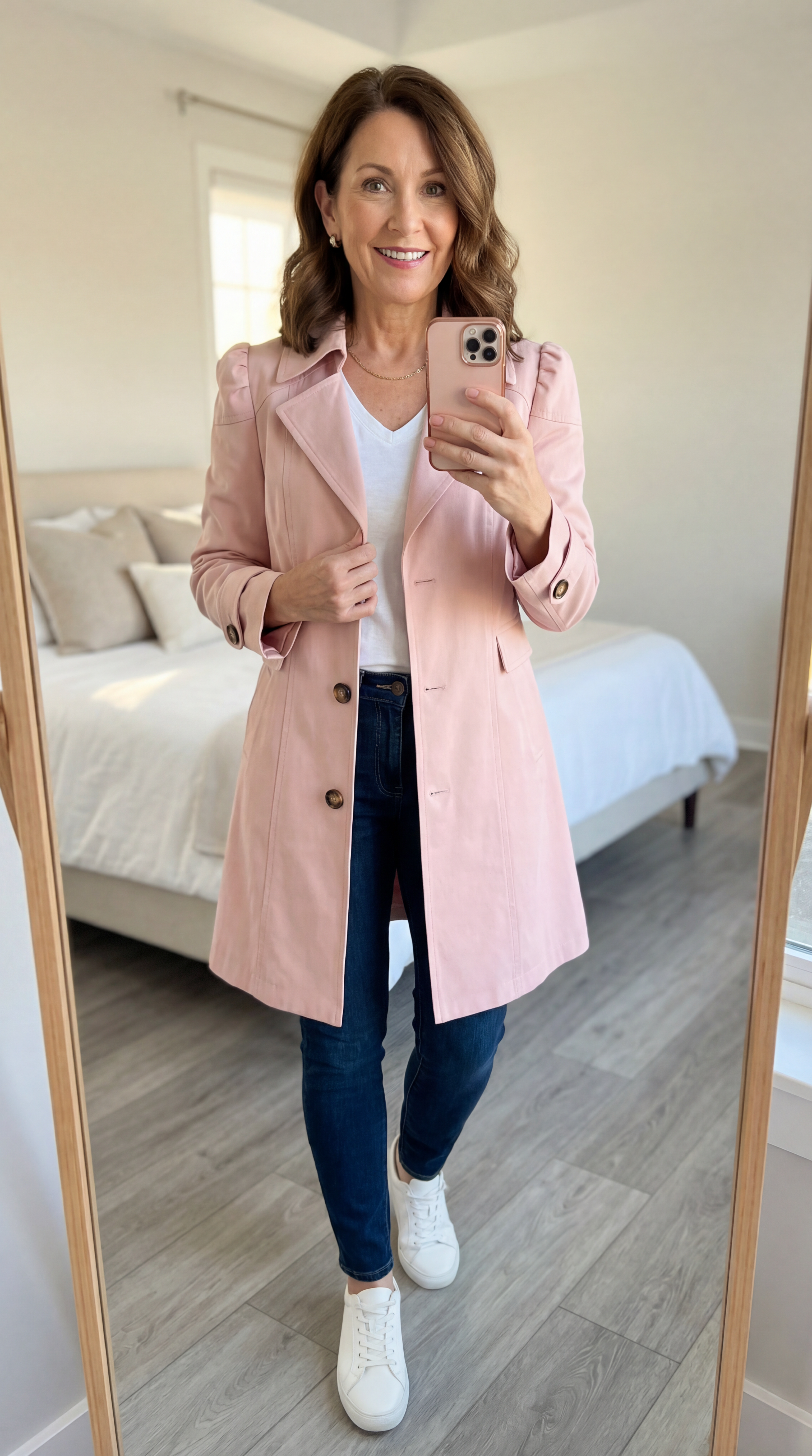 Glyorae - Women's Elegant Slim-Fit Trench Coat Classic Timeless Style