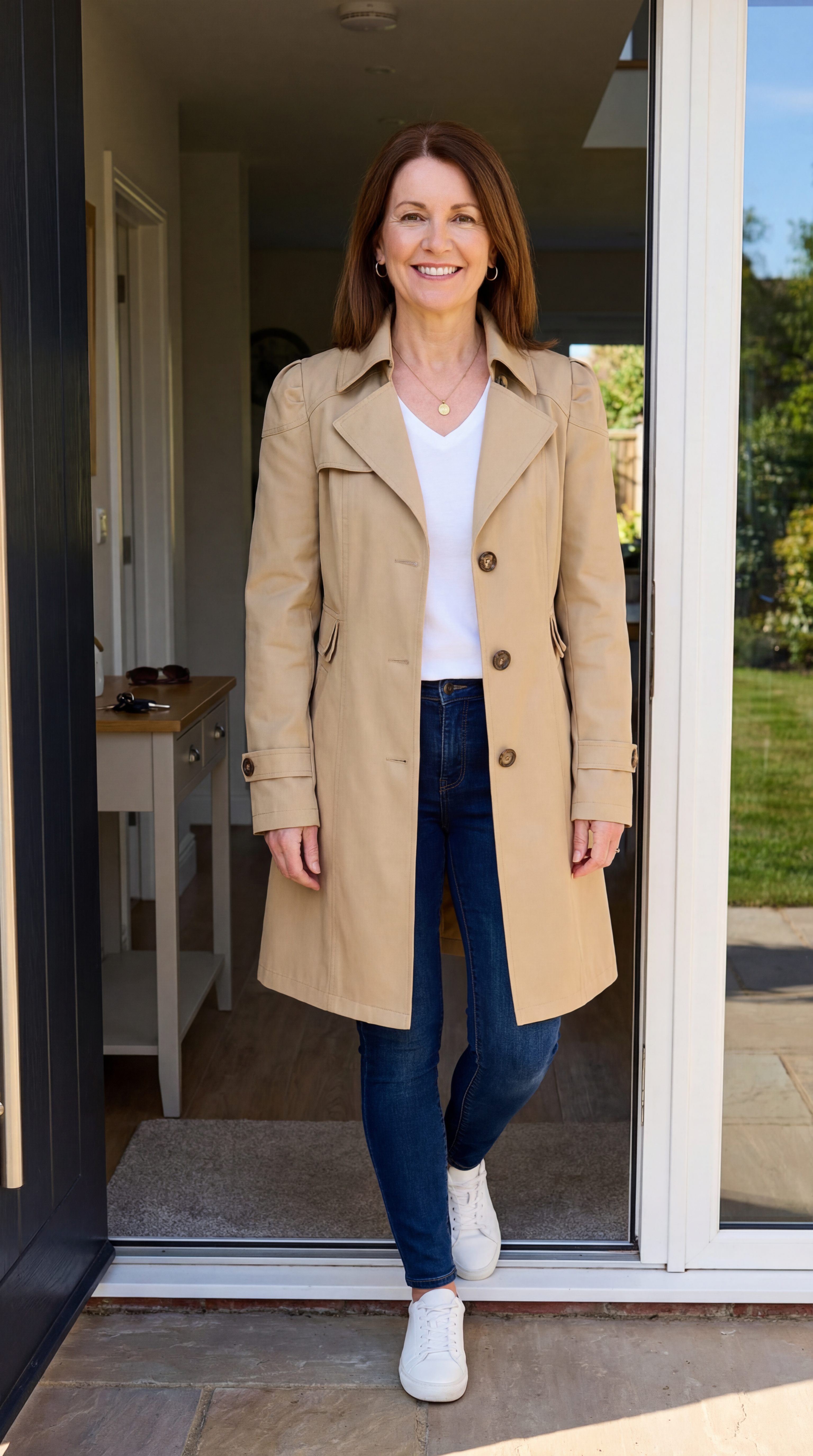 Glyorae - Women's Elegant Slim-Fit Trench Coat Classic Timeless Style