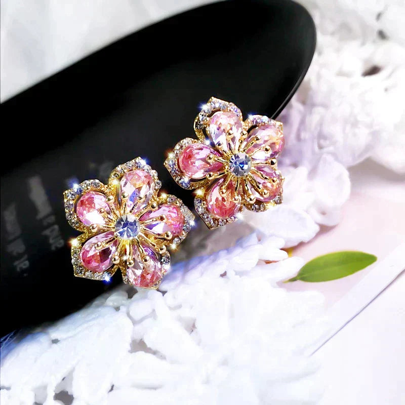 Multicolor Zirconia Earrings in Silver 