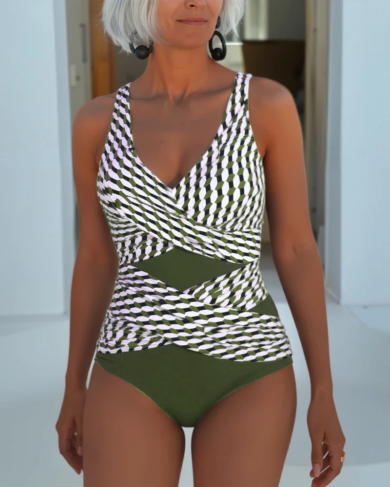 Lovessia - Elegant one-piece swimsuit with shaping criss-cross detail