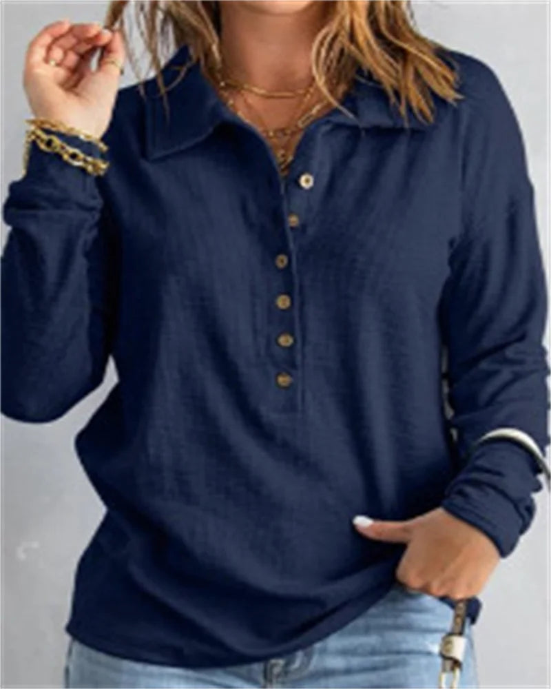 Marlene - Women's Comfortable Cotton V-Neck Shirt