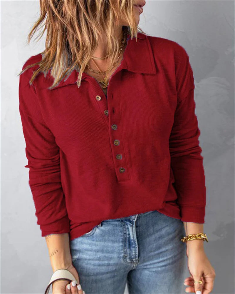 Marlene - Women's Comfortable Cotton V-Neck Shirt