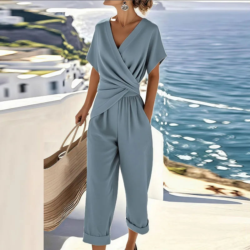Liorine - Chic Draped Two-Piece Set for Women