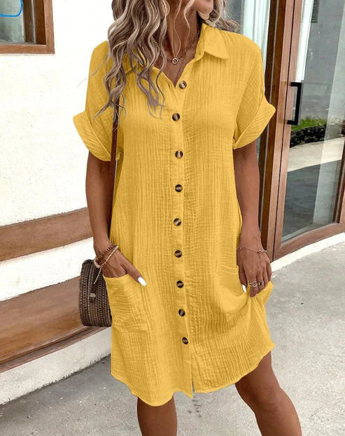Nerina - Casual Button-Up Shirt Dress