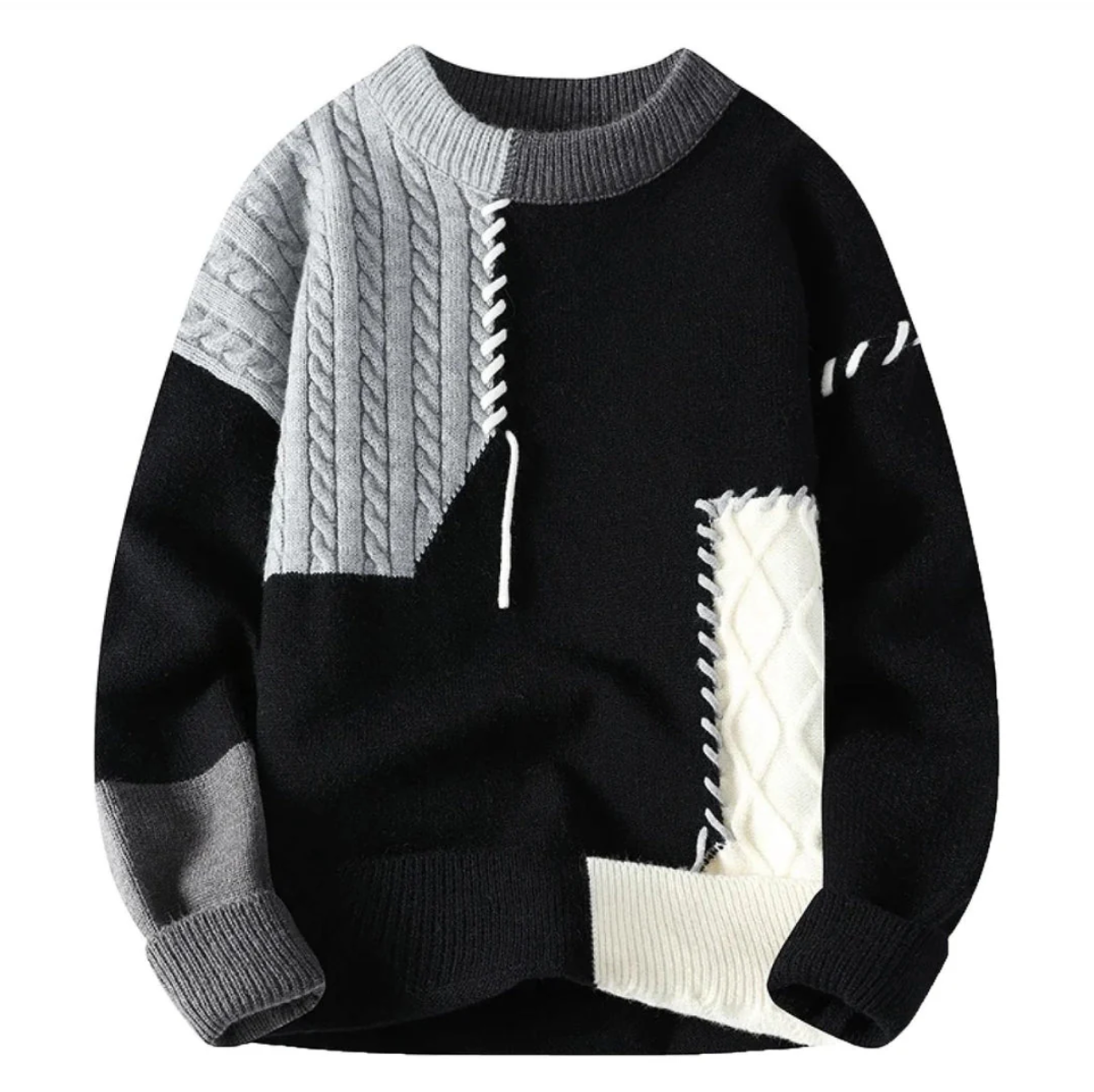 Jacqui - Modern and Comfortable Patchwork Sweater