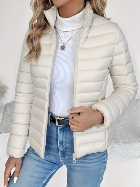Noxira - Women's Lightweight Quilted Jacket Slim Fit Stand-Up Collar Spring