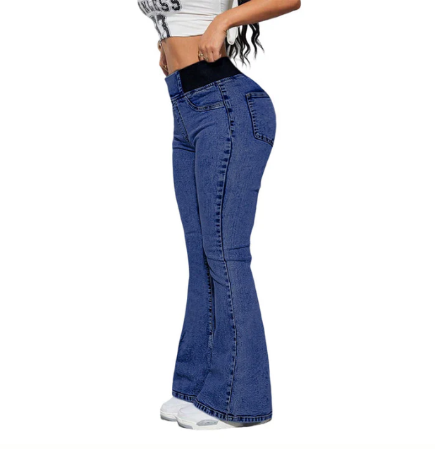 Rovindra - Women's High-Waisted Stretch Flared Jeans
