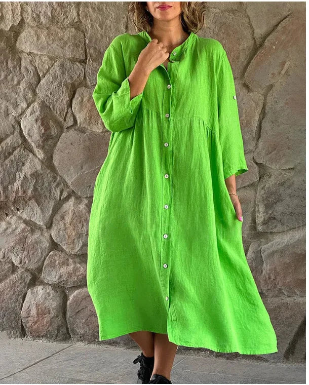 Gertrude - Cotton and Linen Shirt Dress