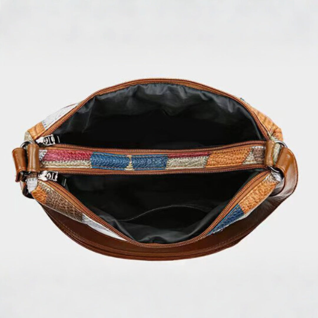 Mariellea - Mosaic Style Genuine Leather Handbag 