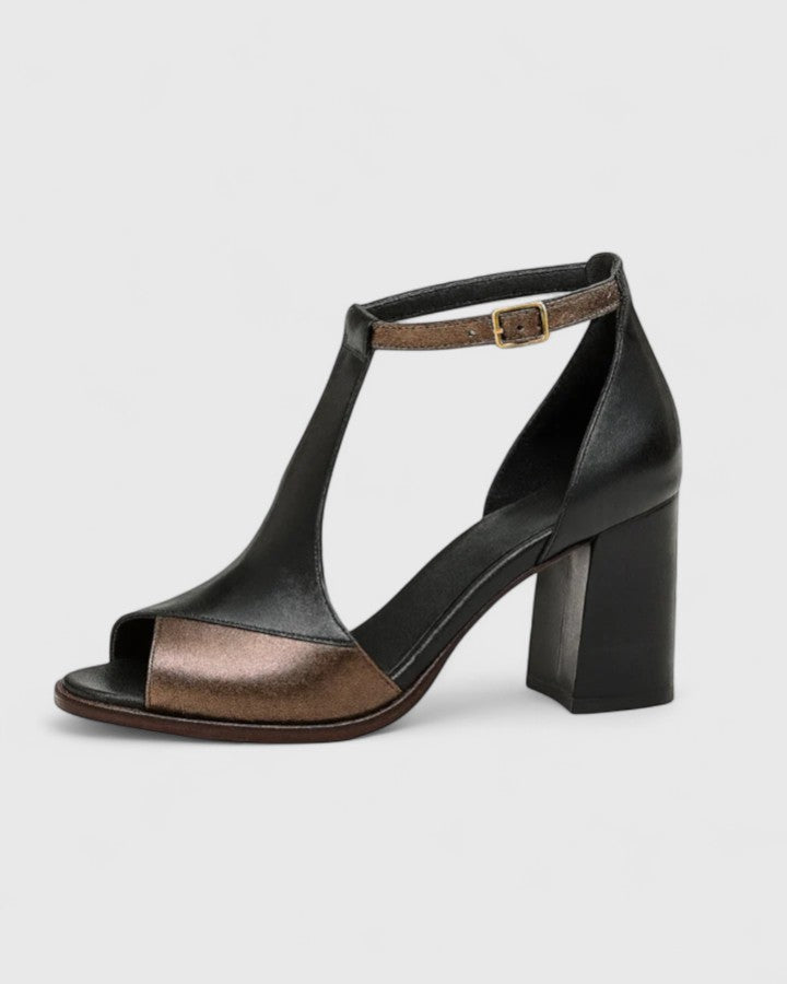 Syralix - Women's Block Heel Leather Open Toe Ankle Strap Sandals Modern Style