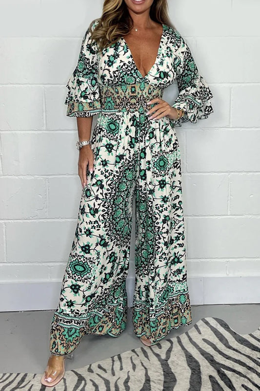 Priscille - Leopard V-Neck Jumpsuit