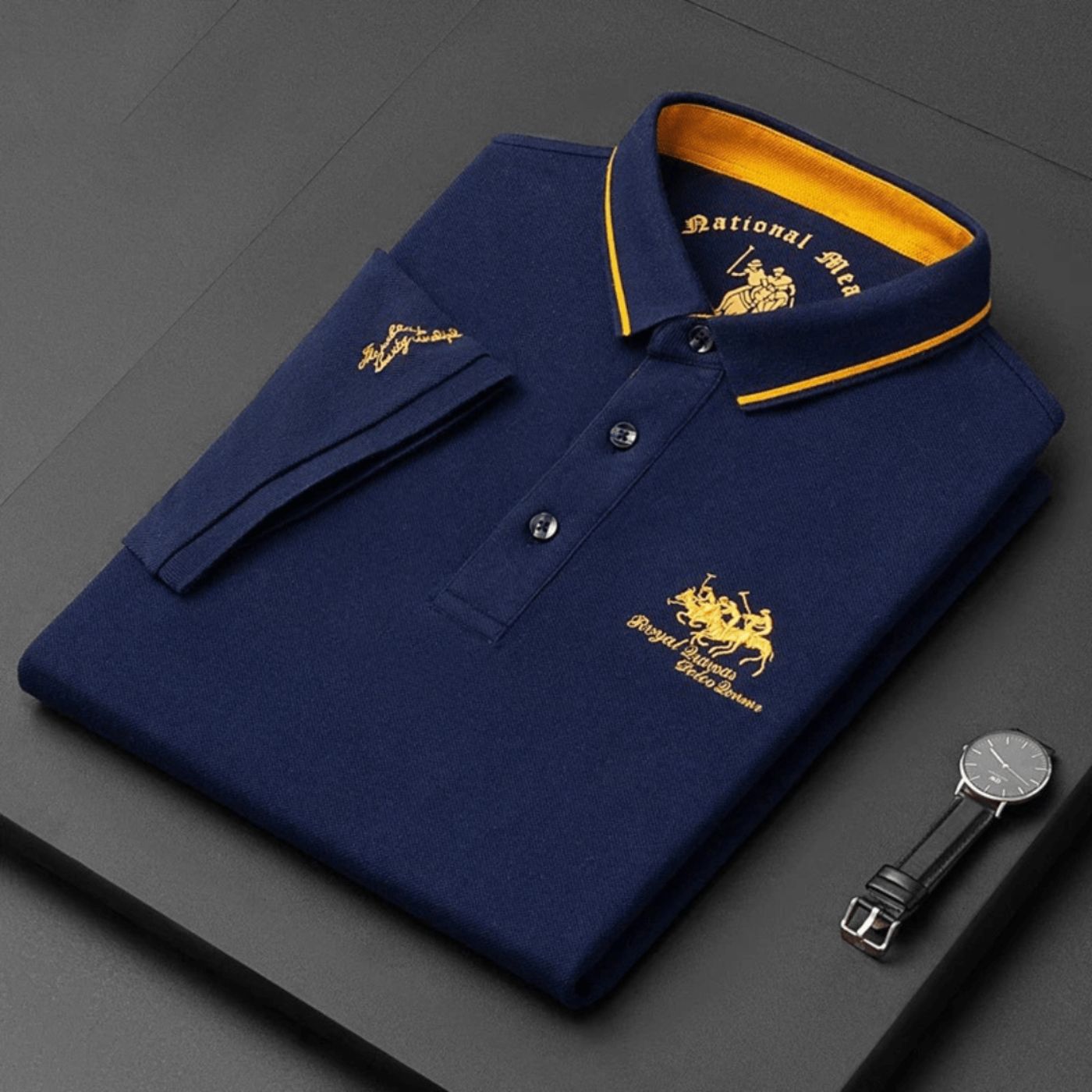 Evren - Polo homme brodé en polyester respirant