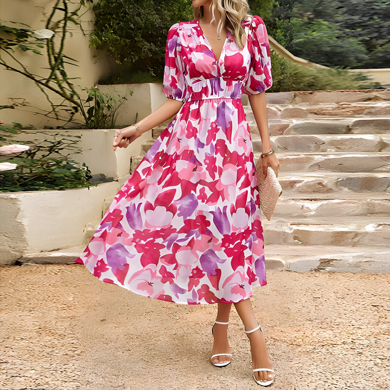 Téa - Elegant V-Neck Dress