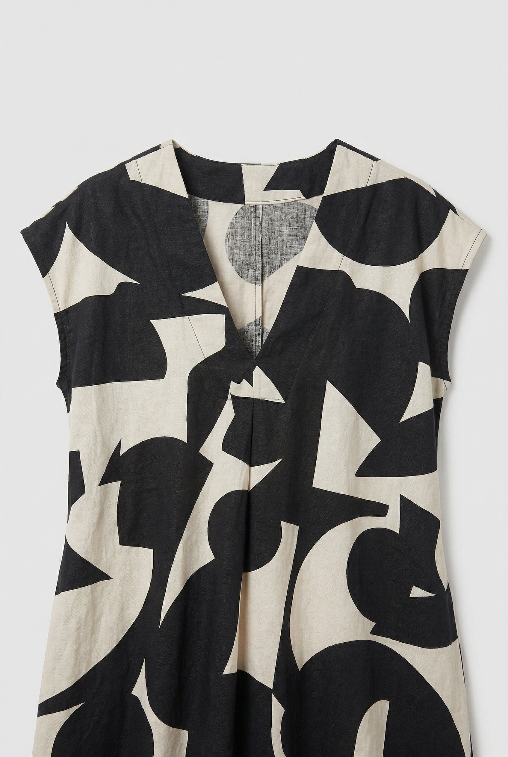 Heliorae - Robe longue femme à col V avec imprimé abstrait