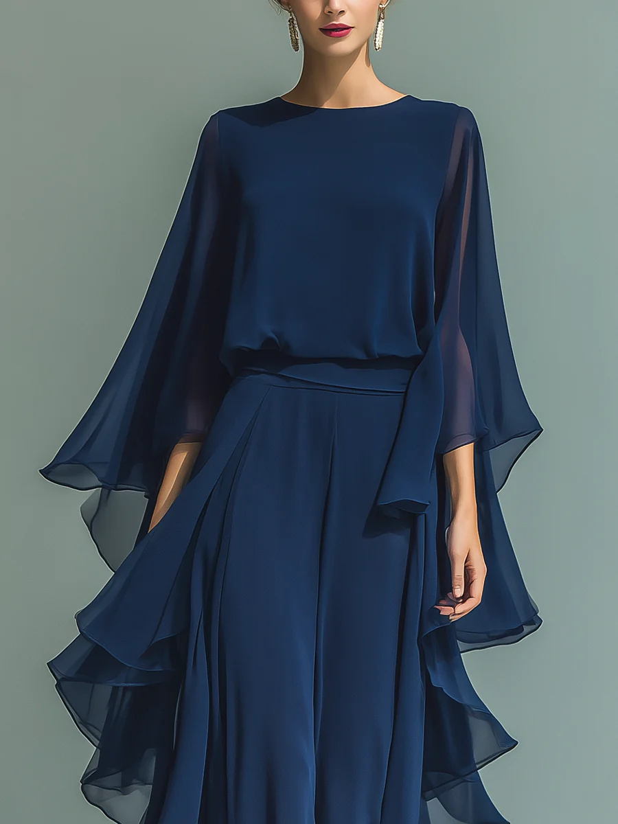 Cynvra - Elegant Ruffle Flowy Women's Set for Evenings and Events
